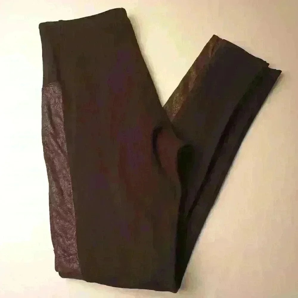 Lyssé Womens Leggings Black Size S Faux Leather High Waist Stretch Skinny